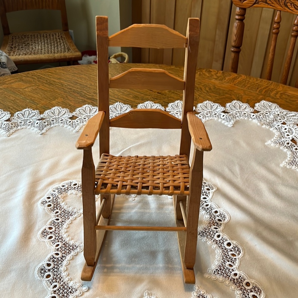 Little wooden doll rocker